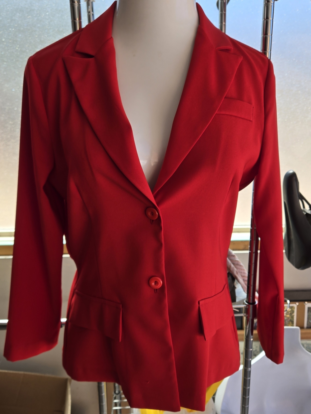 Vintage 80s Frederick’s of Hollywood Red Blazer Mini Skirt Suit Set M